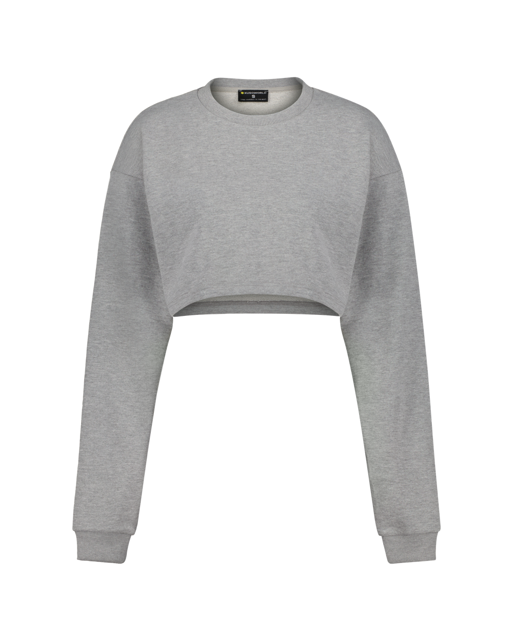 KUSOWORLD Cropped Sweatshirt Raw Grau