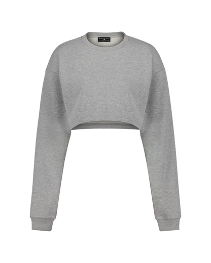 KUSOWORLD Cropped Sweatshirt Raw Grau